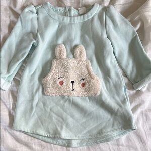 GAP Green and White Long Sleeve Tee